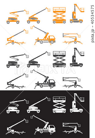 Lifting machine icons set. Vector. Illustration 40534575