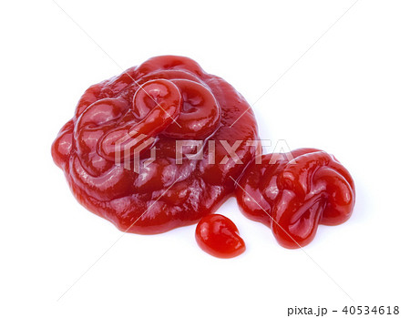 tomato sauce or ketchup isolated on a white  40534618