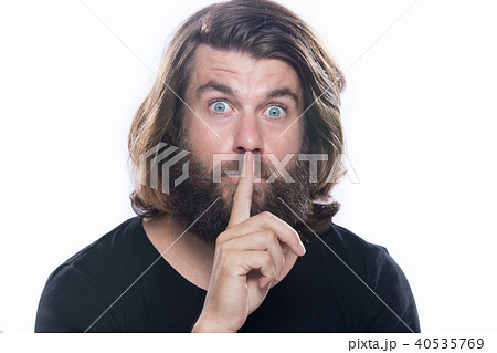 Hush shh silence  gesture. Showing silence gesture 40535769