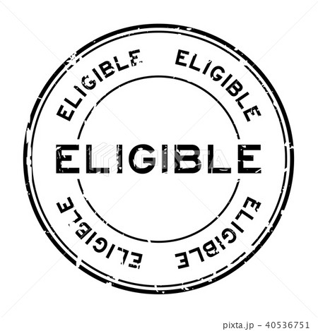 Grunge black eligible round rubber seal stamp 40536751