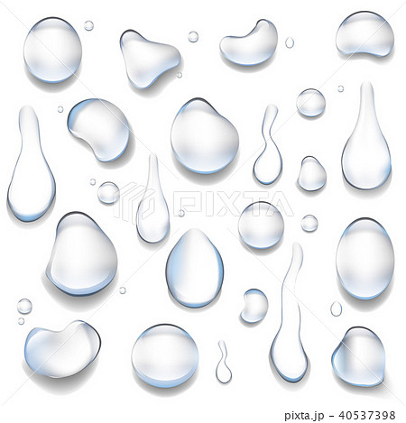 Water Drop Isolated Big Set White Background Stock Illustration