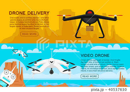 Modern air drones for card and remote control. Video and photo and delivery. Science and 40537630