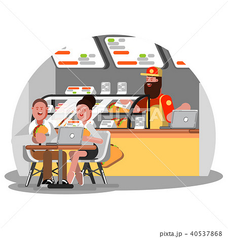 Man and woman eating mexican food 40537868