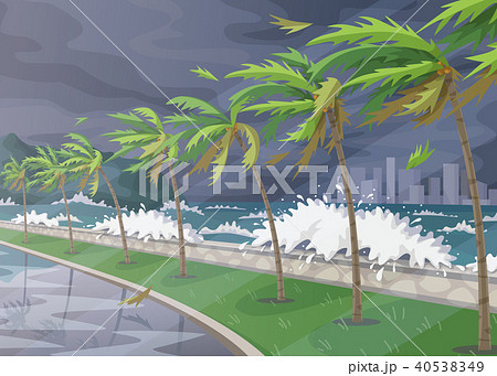 Tropical landscape During Hurricane Incoming 40538349