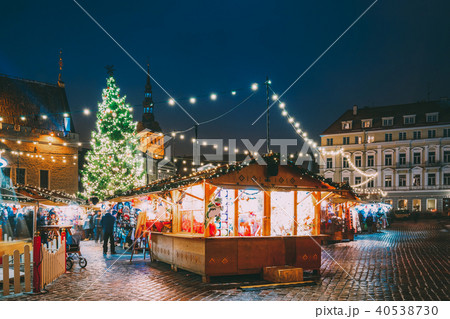Tallinn, Estonia. Traditional Christmas Market On Town Hall Square Tallinn, Estonia. Traditional Christmas Market On Town Hall Square 40538730