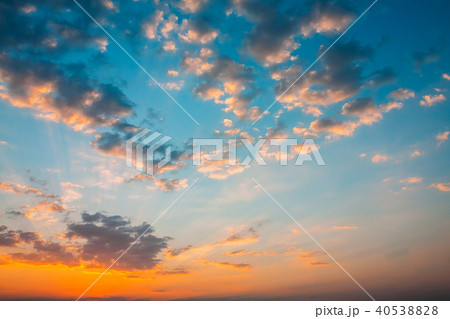 Sunset Sunrise Sky Background. Natural Bright Dramatic Sky In Sunset Dawn Sunset Sunrise Sky Background. Natural Bright Dramatic Sky In Sunset Dawn 40538828