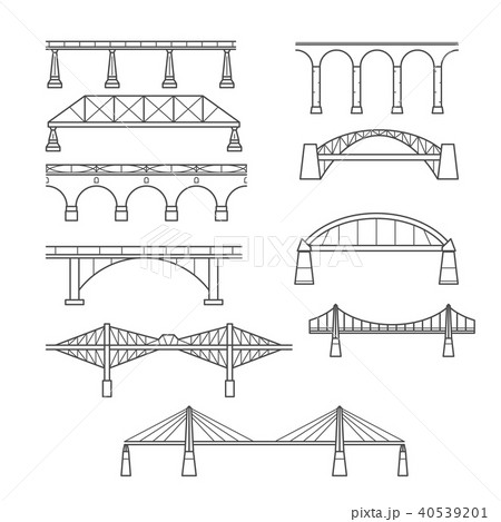 Types of bridges in linear style set  40539201