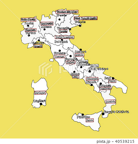 Italy map with Italian regions. Italy map with Italian regions. 40539215