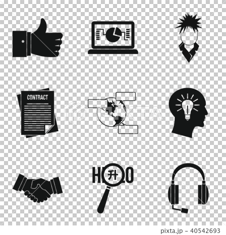 Society icons set, simple style Society icons set, simple style 40542693