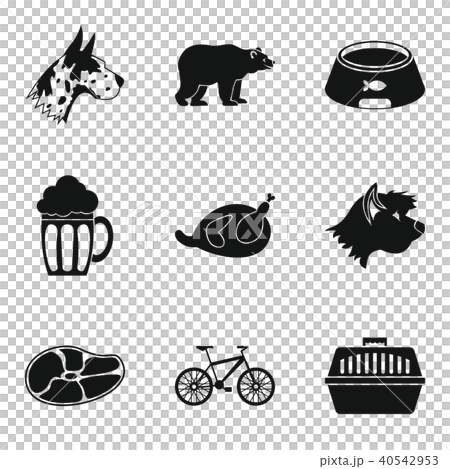 Pet animal icons set, simple style Pet animal icons set, simple style 40542953