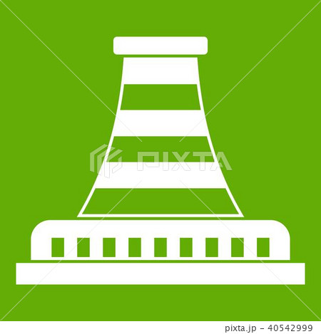 Refinery with pipe icon green 40542999
