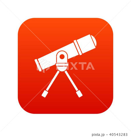Space telescope icon digital red Space telescope icon digital red 40543283