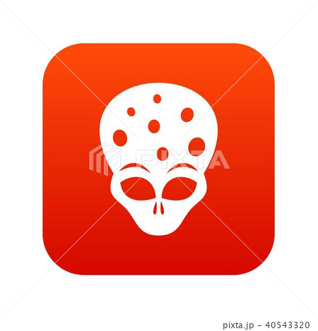 Extraterrestrial alien head icon digital red Extraterrestrial alien head icon digital red 40543320