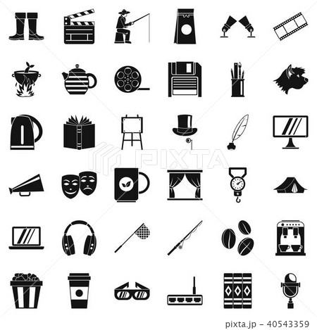 Culture icons set, simple style Culture icons set, simple style 40543359