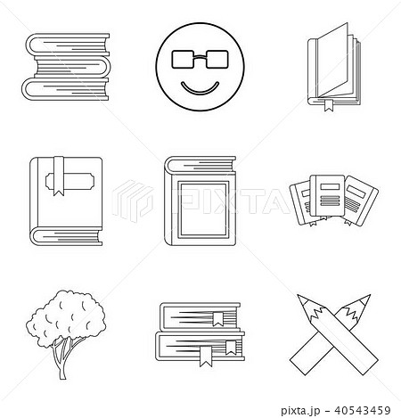 Increase of knowledge icons set, outline style Increase of knowledge icons set, outline style 40543459