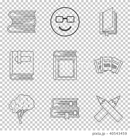 Increase of knowledge icons set, outline style Increase of knowledge icons set, outline style 40543459