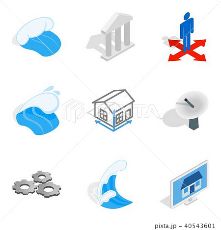 Electric capacity icons set, isometric style Electric capacity icons set, isometric style 40543601