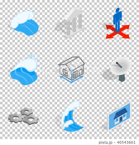 Electric capacity icons set, isometric style Electric capacity icons set, isometric style 40543601