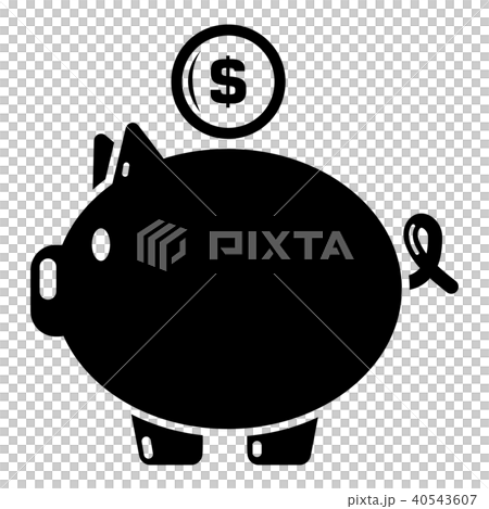 Pig money icon, simple black style Pig money icon, simple black style 40543607