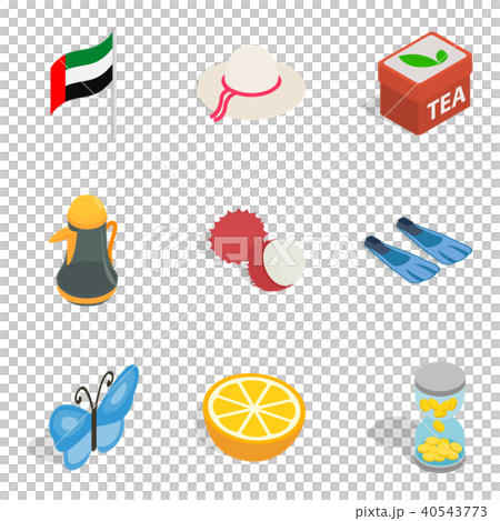 Emirate icons set, isometric style Emirate icons set, isometric style 40543773