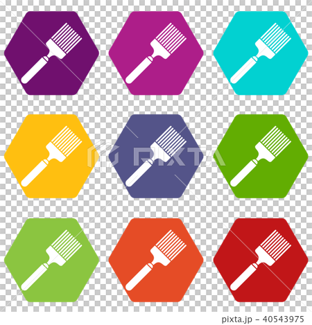brush icon set color hexahedronのイラスト素材 40543975 pixta