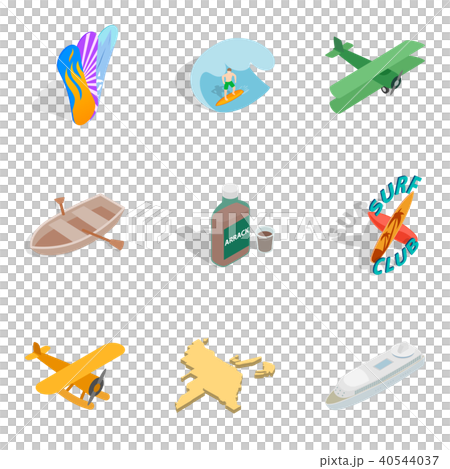 Experience trip icons set, isometric style 40544037