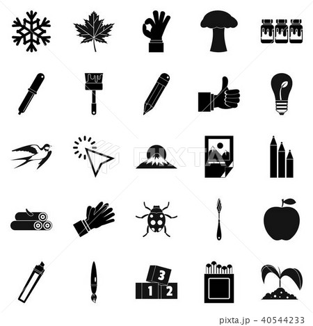 Ecological solution icons set, simple style 40544233
