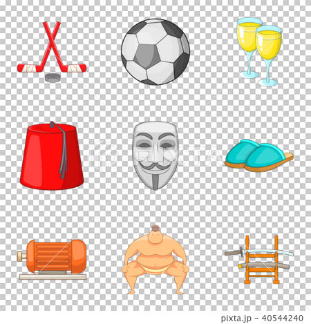 Men day icons set, cartoon style Men day icons set, cartoon style 40544240