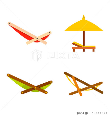 Chaise icon set, flat style 40544253