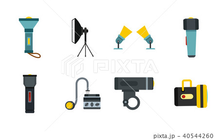 Spotlight icon set, flat style 40544260