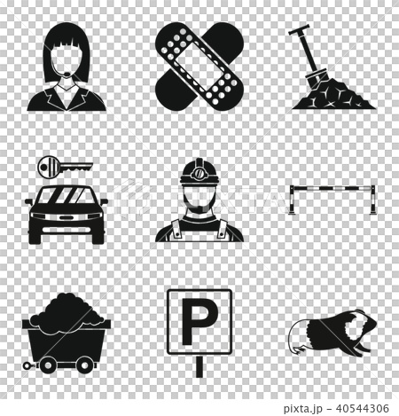 Difficult work icons set, simple style 40544306