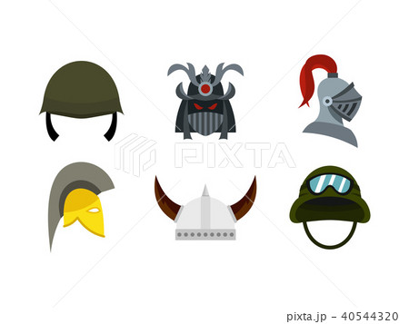 Army helmet icon set, flat style 40544320