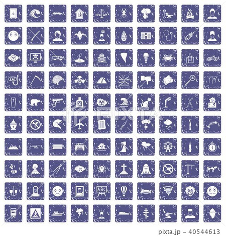 100 phobias icons set grunge sapphire 100 phobias icons set grunge sapphire 40544613