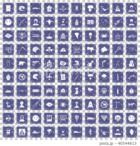 100 phobias icons set grunge sapphire 100 phobias icons set grunge sapphire 40544613