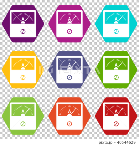 Counter icon set color hexahedron 40544629