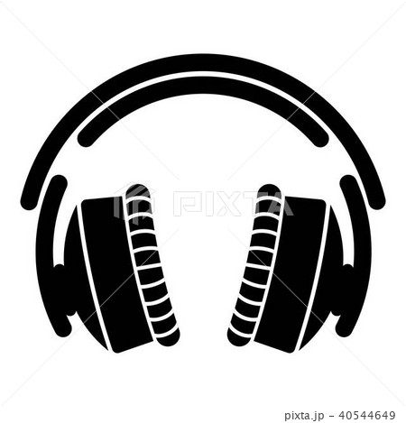 Headphones icon, simple black style Headphones icon, simple black style 40544649