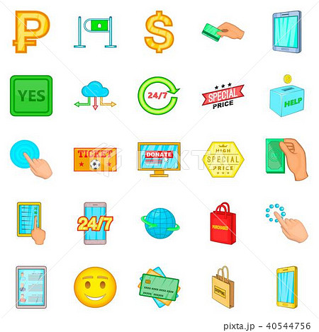 Electronic commerce icons set, cartoon style 40544756