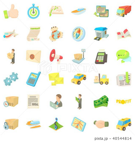 Logistic icons set, cartoon style 40544814