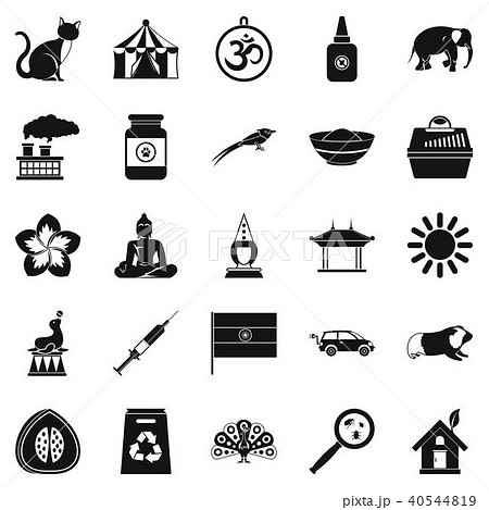 Habitat icons set, simple style 40544819