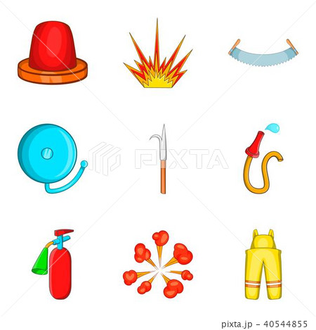 Ignition timing icons set, cartoon style Ignition timing icons set, cartoon style 40544855