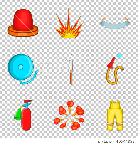 Ignition timing icons set, cartoon style Ignition timing icons set, cartoon style 40544855