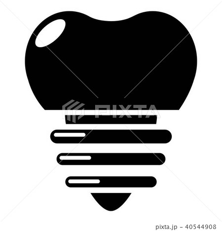 Dental implant icon, simple black style 40544908