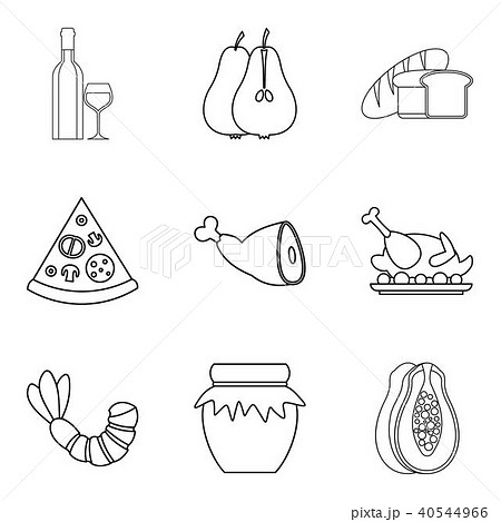Cook dinner icons set, outline style 40544966