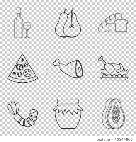 Cook dinner icons set, outline style 40544966