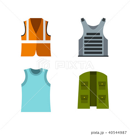 Vest icon set, flat style 40544987