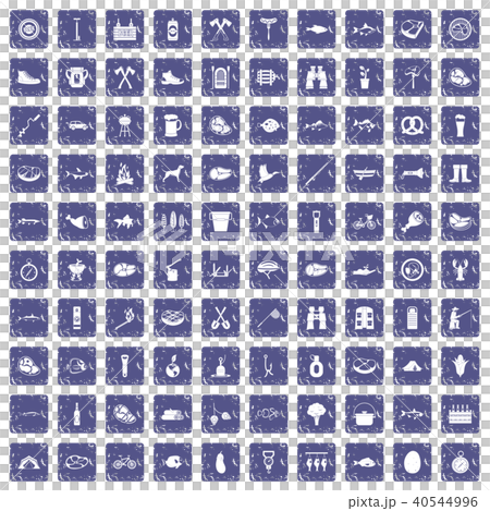 100 BBQ icons set grunge sapphire 100 BBQ icons set grunge sapphire 40544996