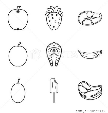 Intake icons set, outline style 40545149