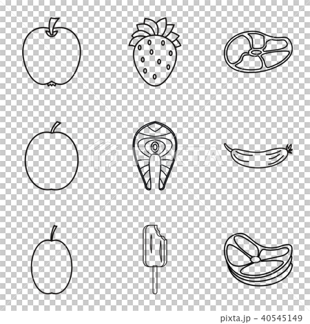 Intake icons set, outline style Intake icons set, outline style 40545149