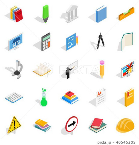Quiz icons set, isometric style Quiz icons set, isometric style 40545205