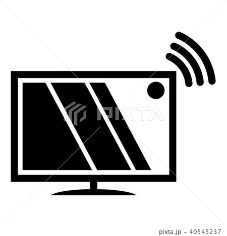 Tv icon, simple black style 40545237